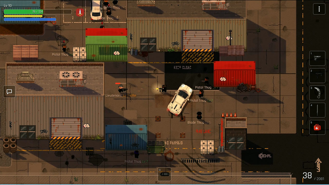 A firefight inside a crew compound